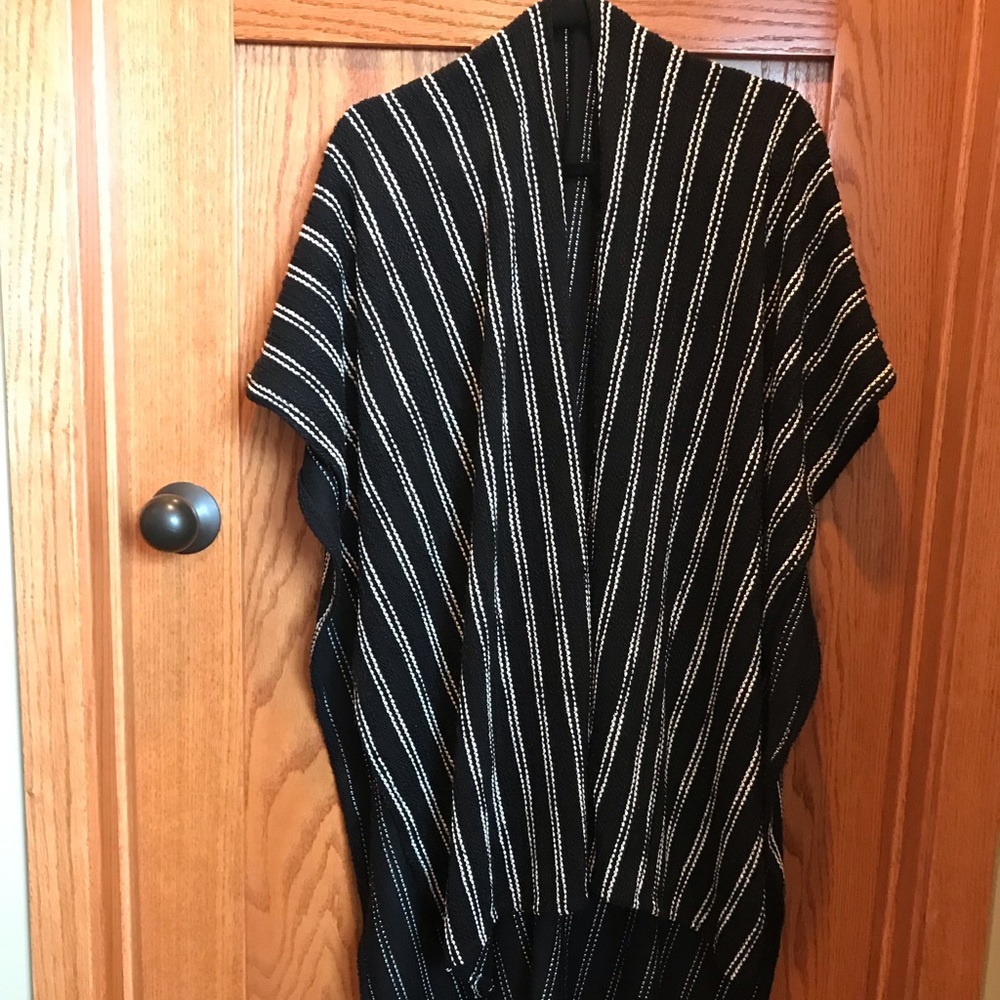 Black and white poncho
